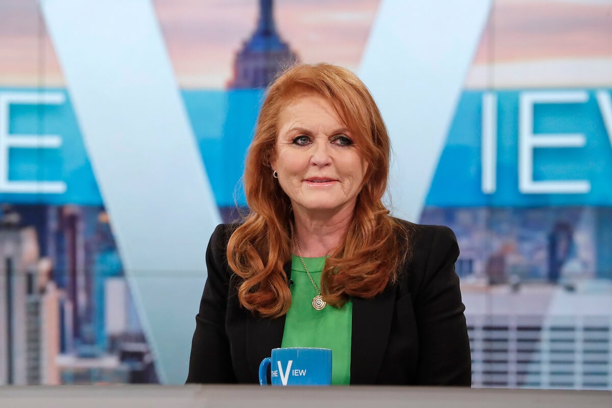 Sarah Ferguson, who was asked about Prince Harry and Meghan Markle on 'The View,' looks on