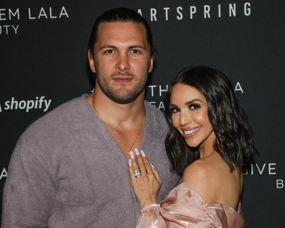 "Vanderpump Rules" stars Brock Davies and Scheana Shay pose together at an event.