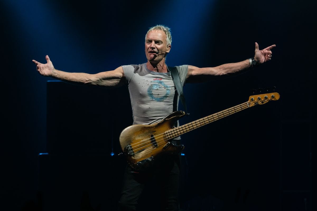 Sting performs onstage.