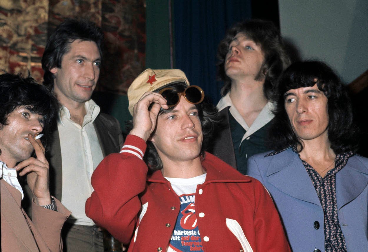 Rolling Stones members (from left) Keith Richards, Charlie Watts, Mick Jagger, Mick Taylor, and Bill Wyman in 1973.