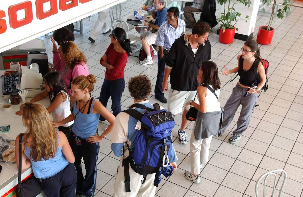 Contestants arrive in Cancun, Mexico after a 24-hour bus ride from Mexico City on The Amazing Race