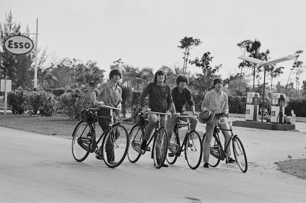 The Beatles filming 'Help!' in 1965.