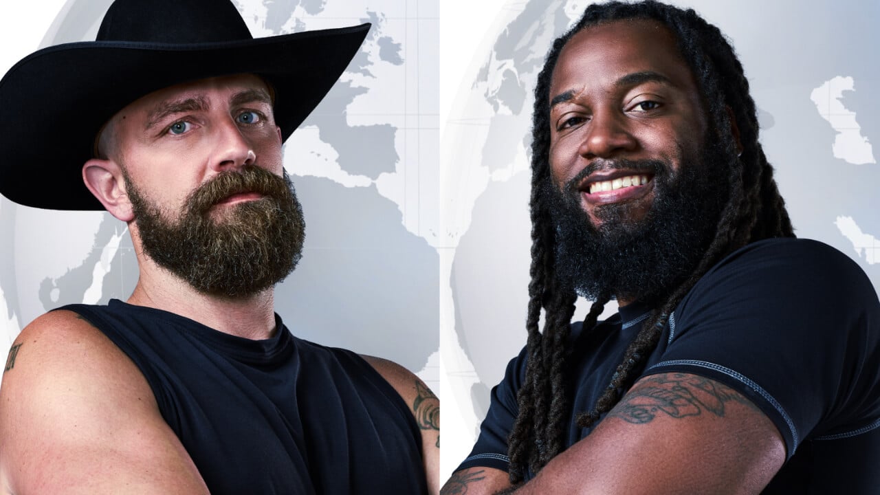 Ben Driebergen and Danny McCray poses for 'The Challenge: World Championship' cast photo