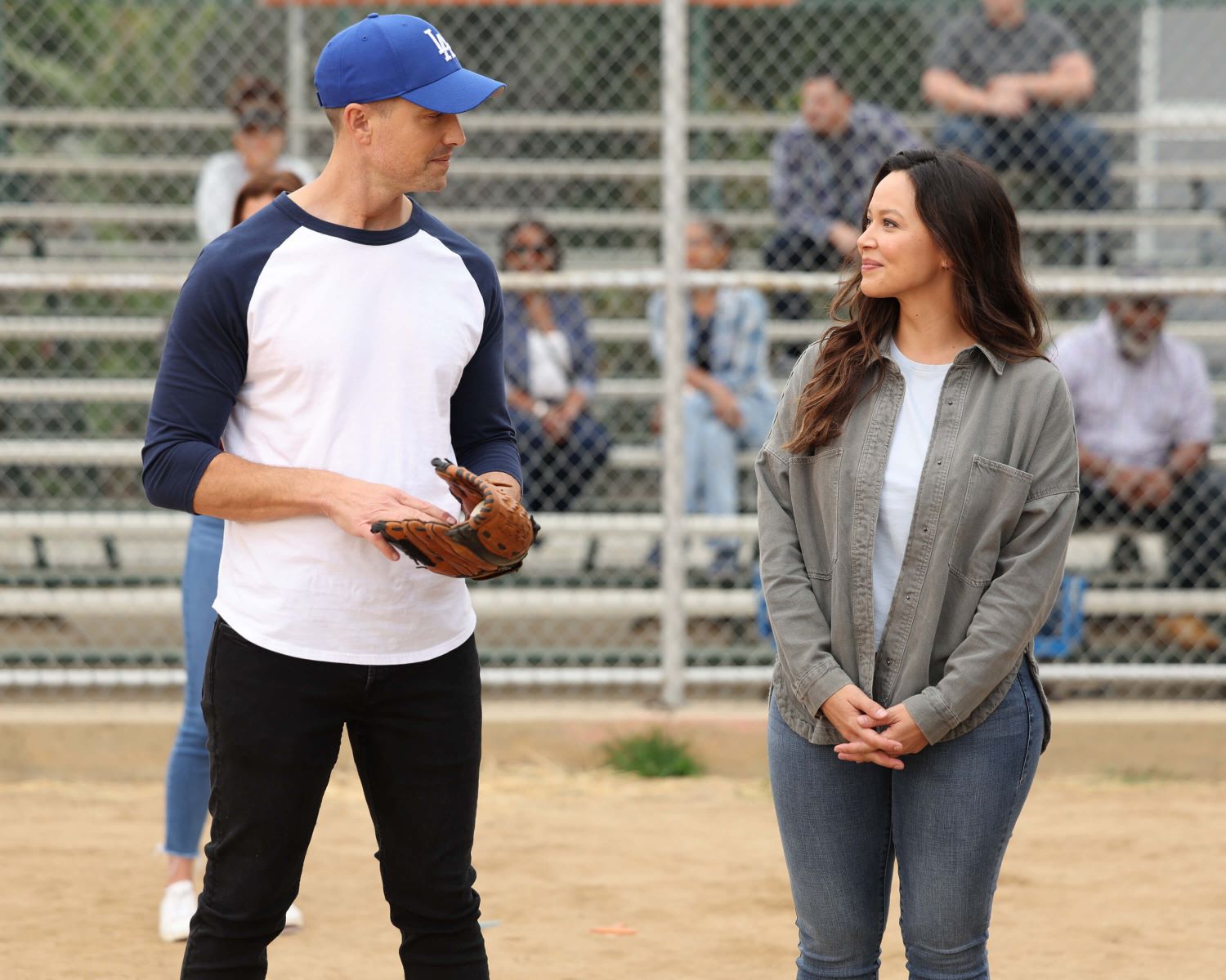 Eric Winter as Tim Bradford and Melissa O'Neil as Lucy Chen in 'The Rookie' Season 5 Episode 11.