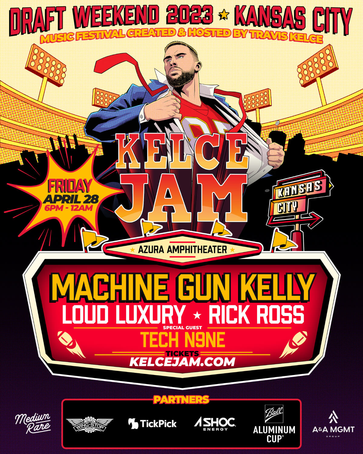 travis kelce, kelce jam music festival official flyer