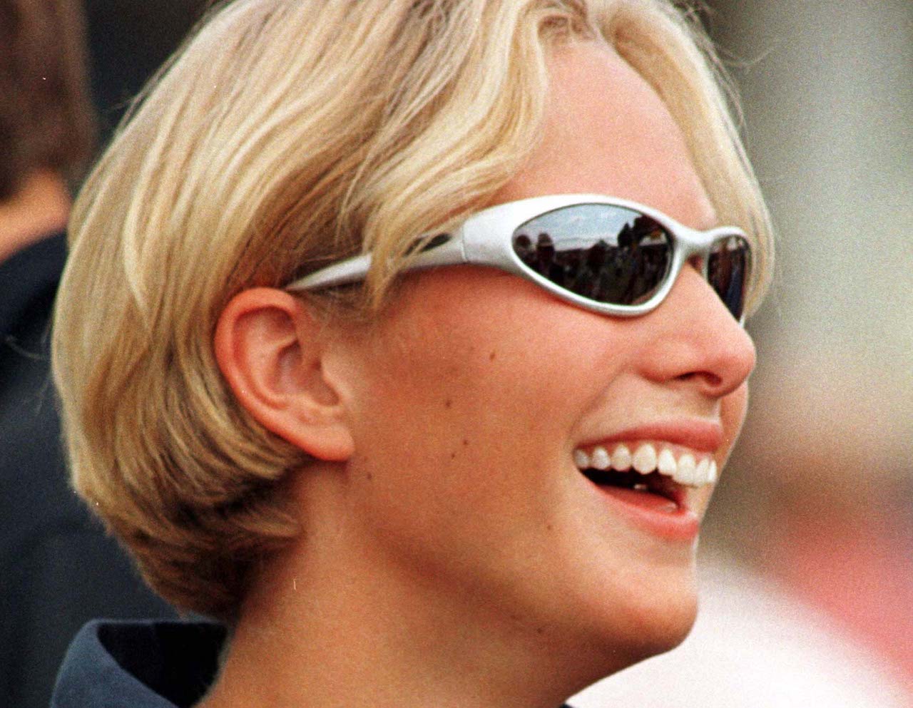 A glimpse of Zara Tindall's tongue piercing.