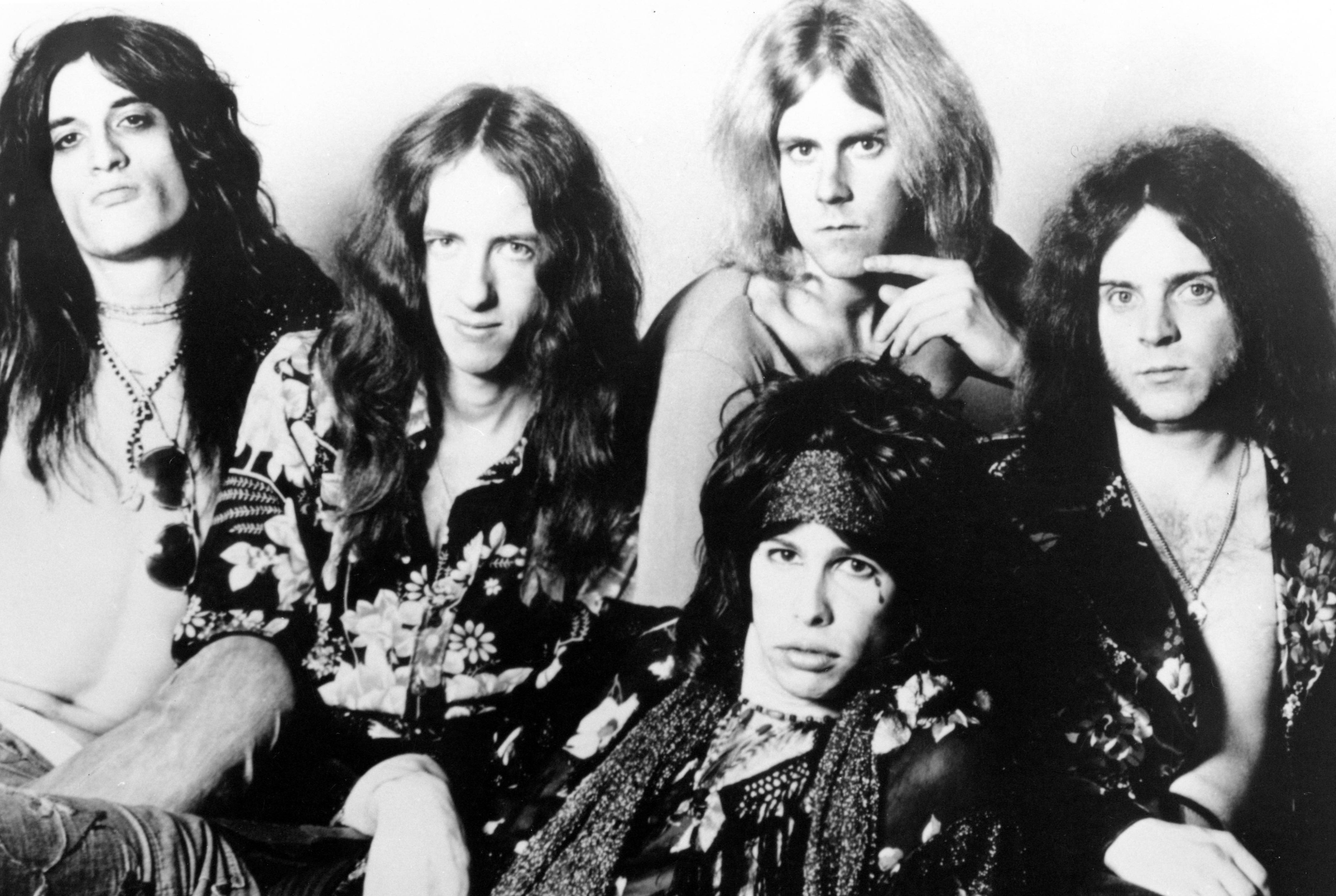 "Walk This Way"era Aerosmith in black-and-white