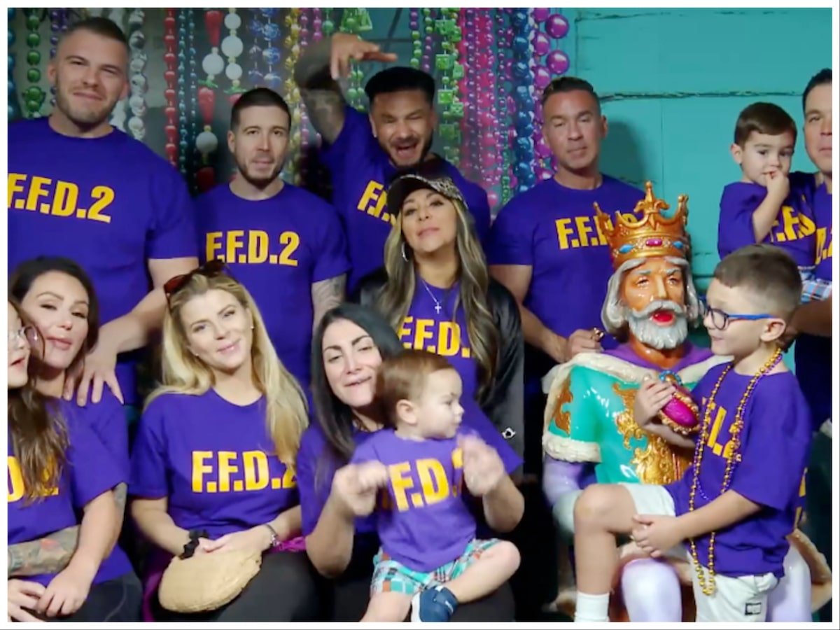 The 'Jersey Shore' cast in 'Family Vacation' Season 6 Episode 11 ready for Family Fun Day in New Orleans.