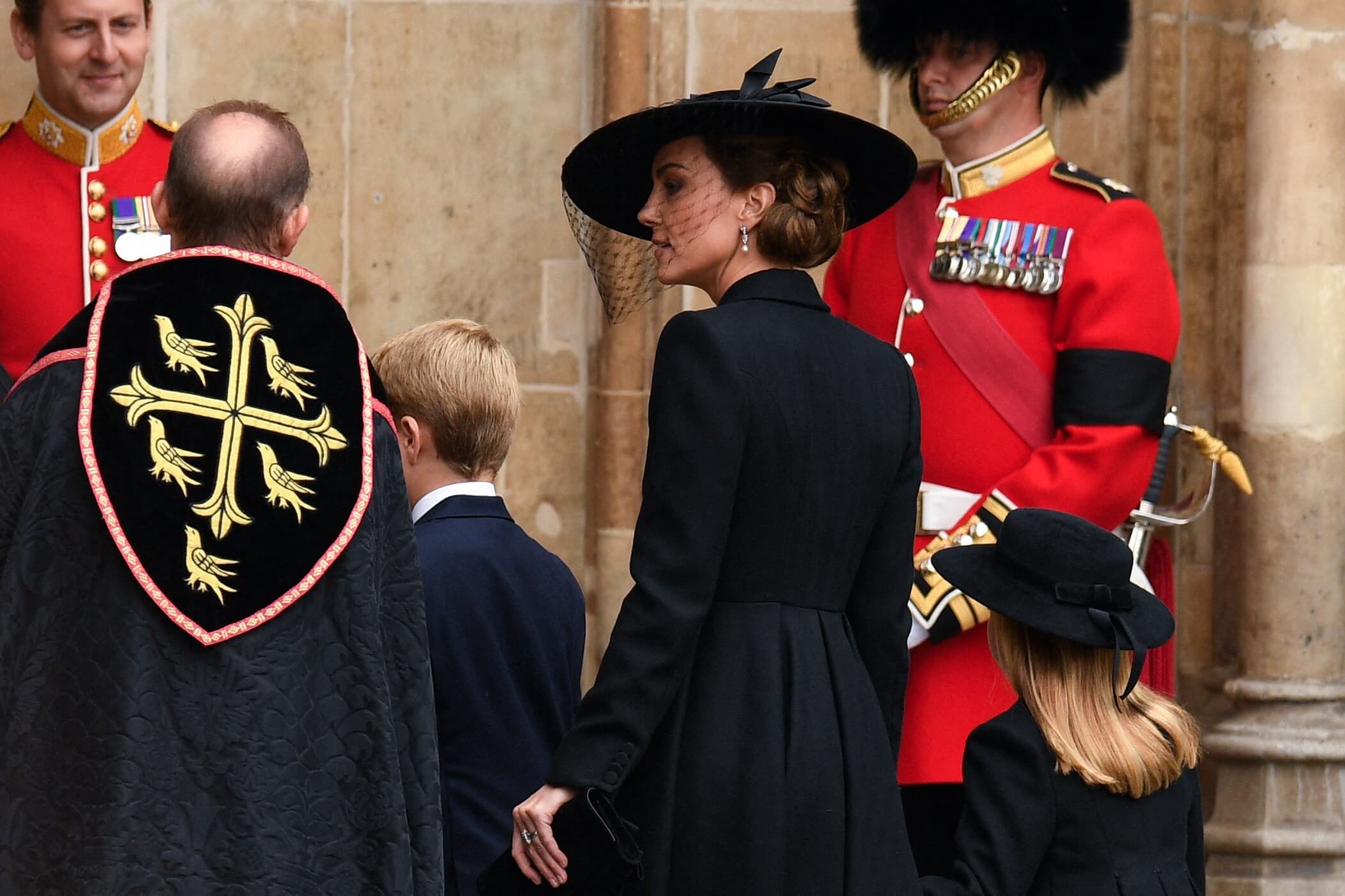 Kate Middleton attends the funeral of Queen Elizabeth II.