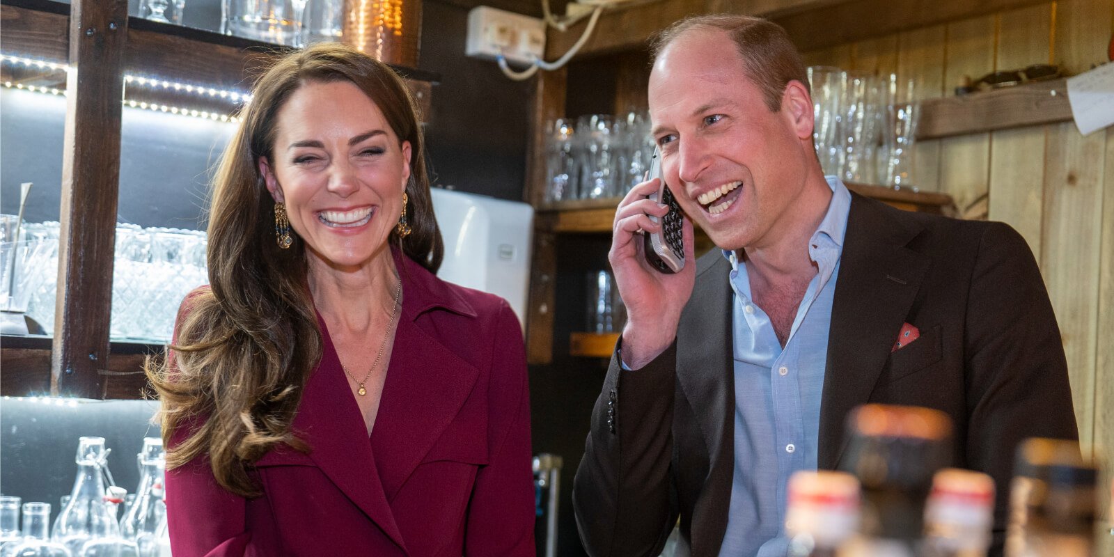 Kate Middleton and Prince William manned the phones at a local Birmingham, England restaurant with hilarious results.