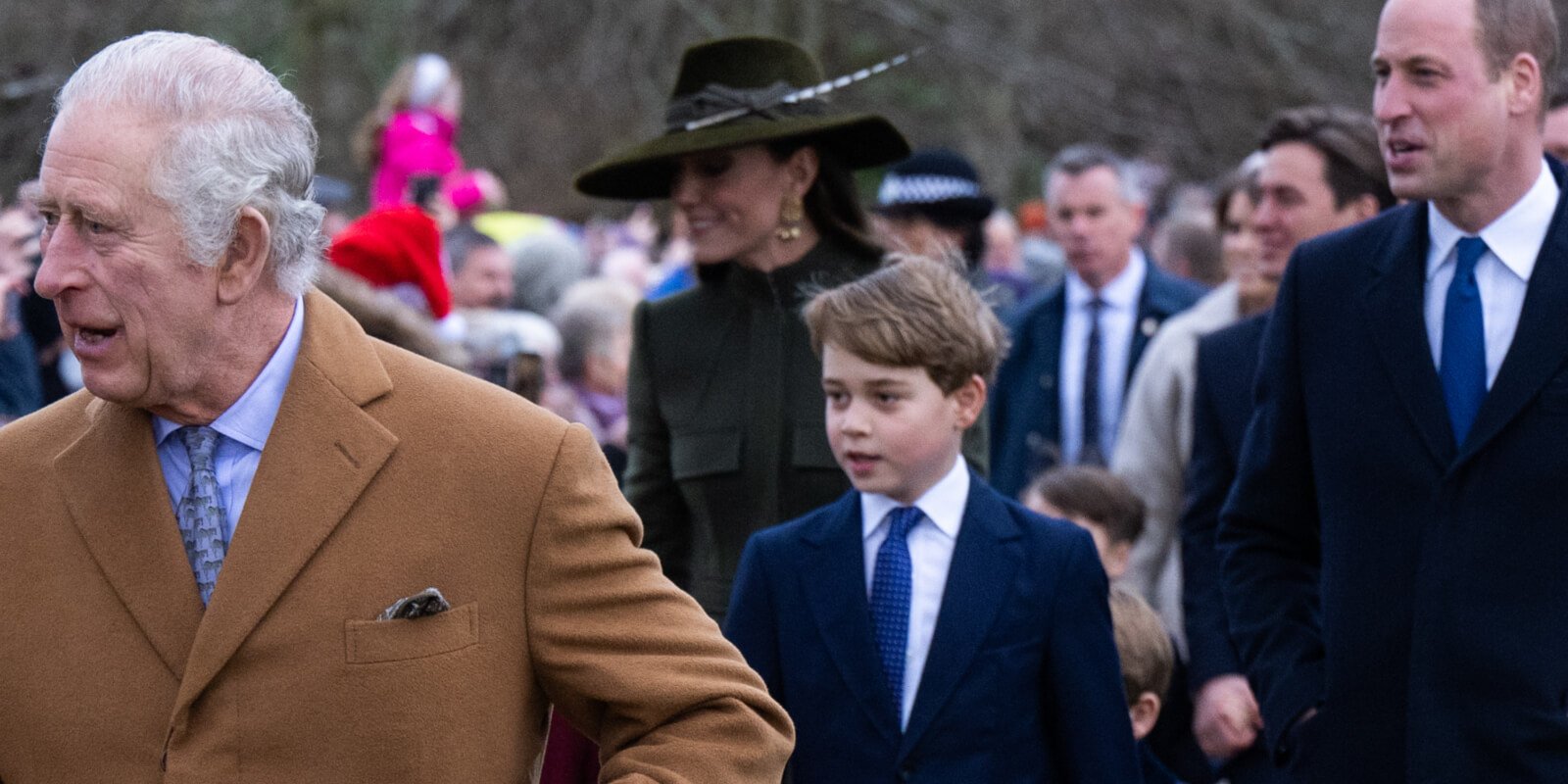 King Charles, Kate Middleton, Prince George and Prince William in 2022.