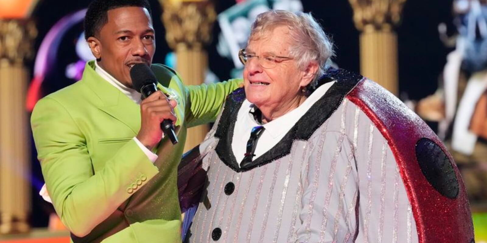 Nick Cannon and Jerry Springer on season 8 of 'The Masked Singer.'