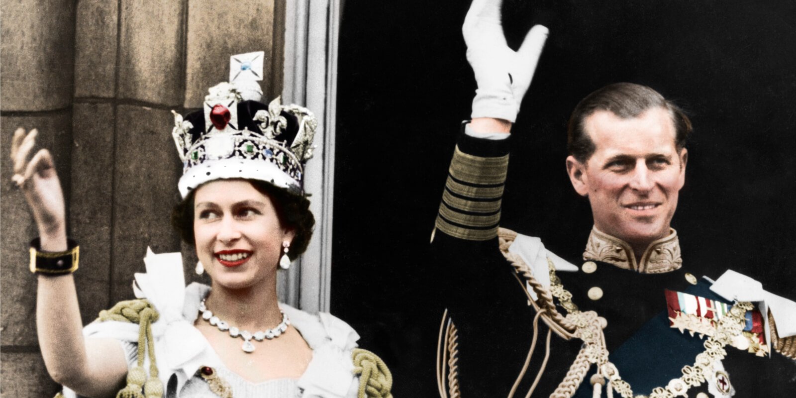 Queen Elizabeth and Prince Philip at her 1953 coronation.