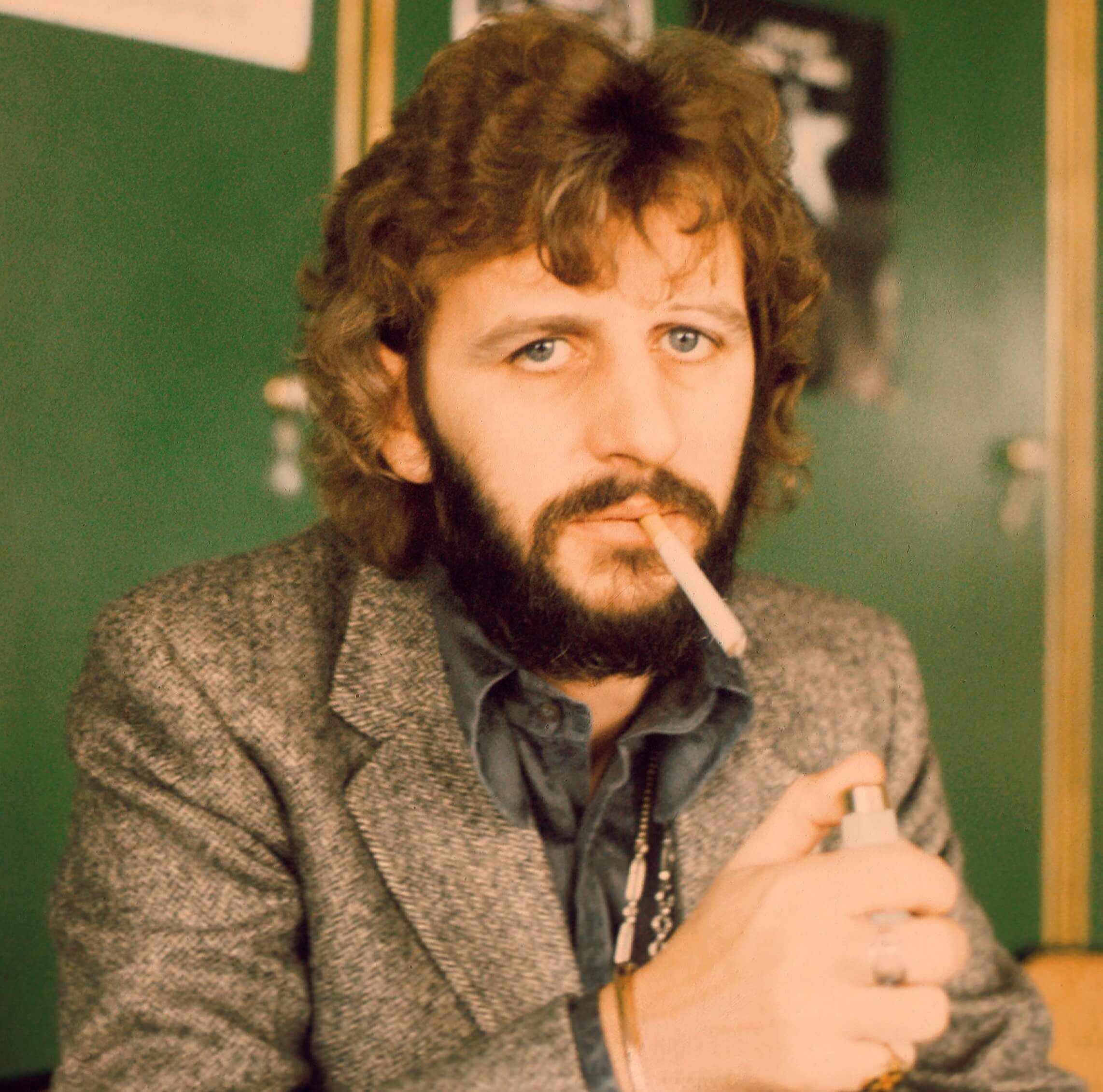 "Photograph" singer Ringo Starr wearing a suit jacket