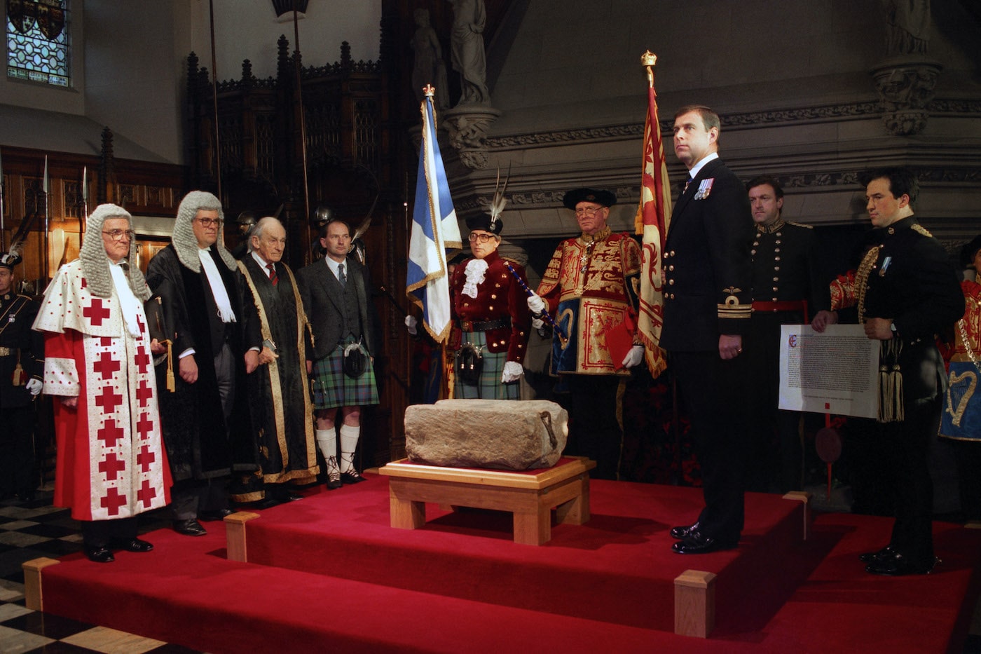 Duke of York stands next to the Stone of Destiny