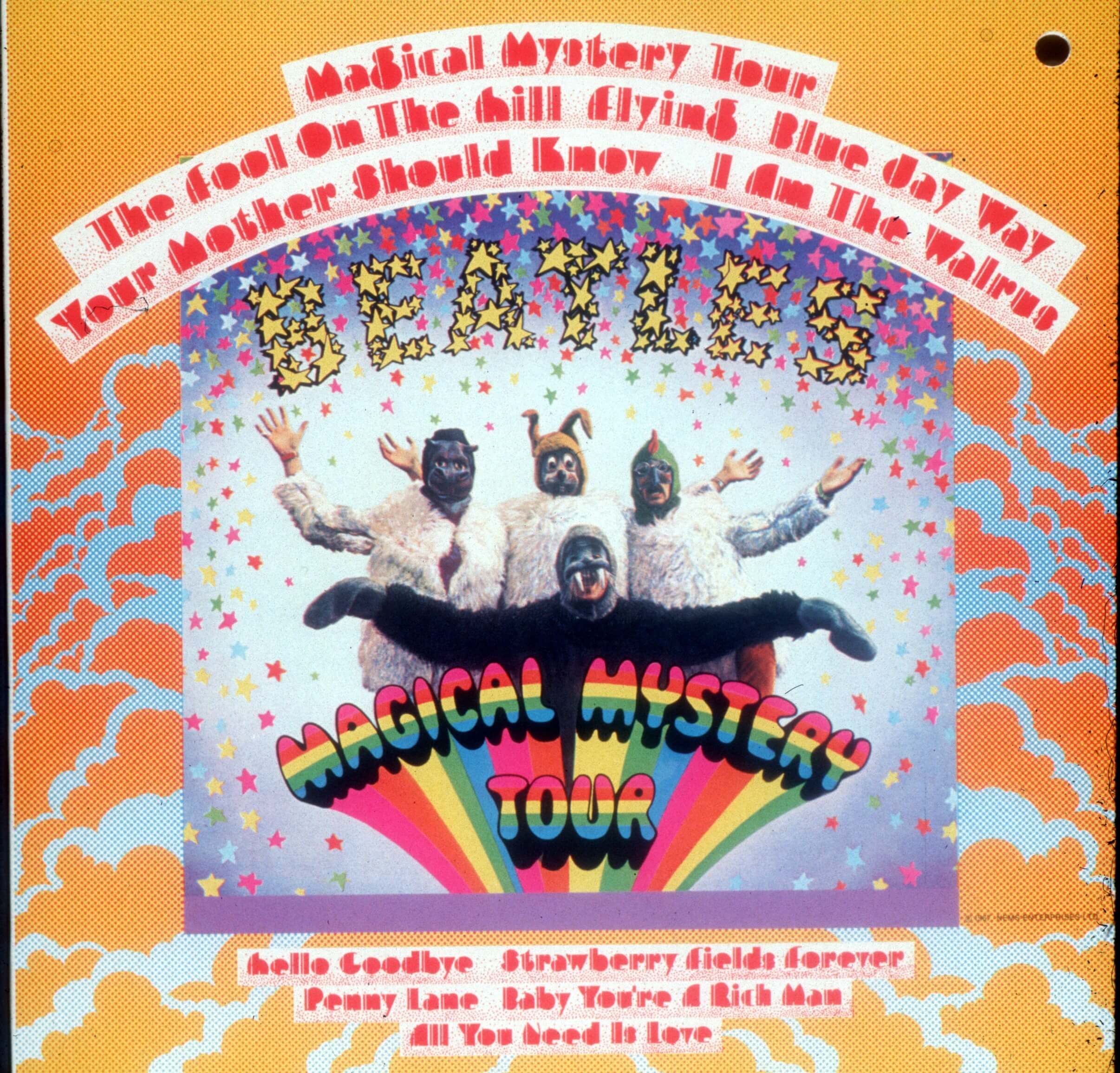 A vinyl of The Beatles' 'Magical Mystery Tour'