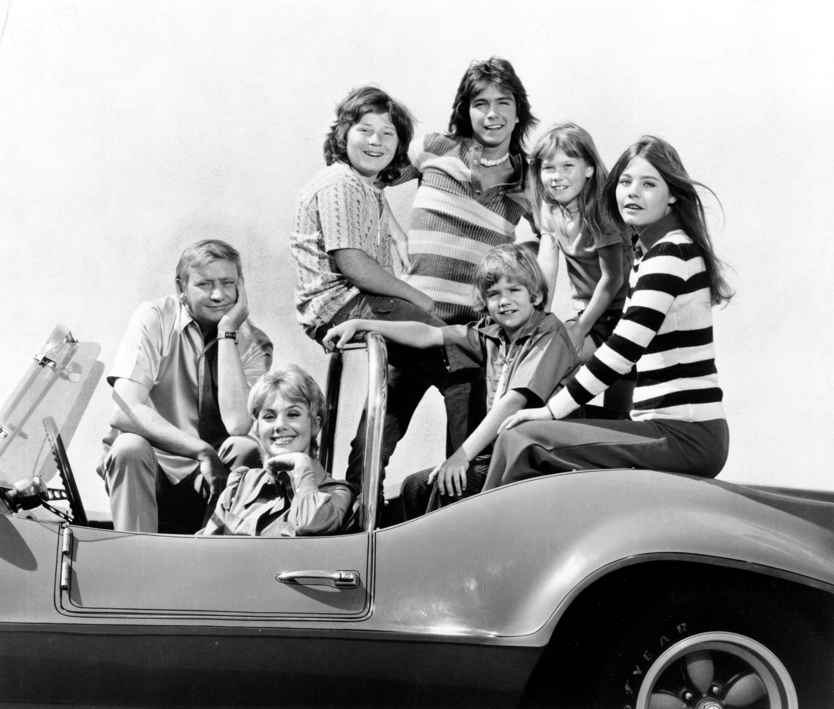 The Partridge Family in a car