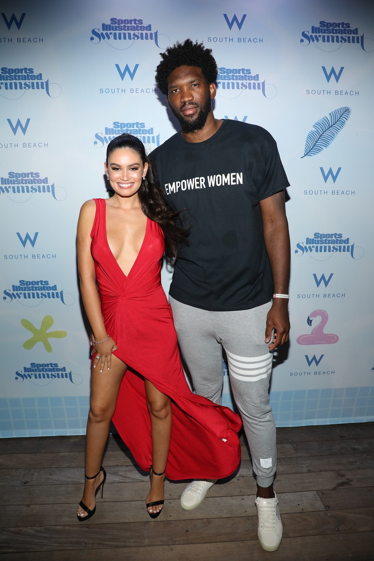 Anne de Paula and Joel Embiid attend the 2019 Sports Illustrated Swimsuit Runway Show