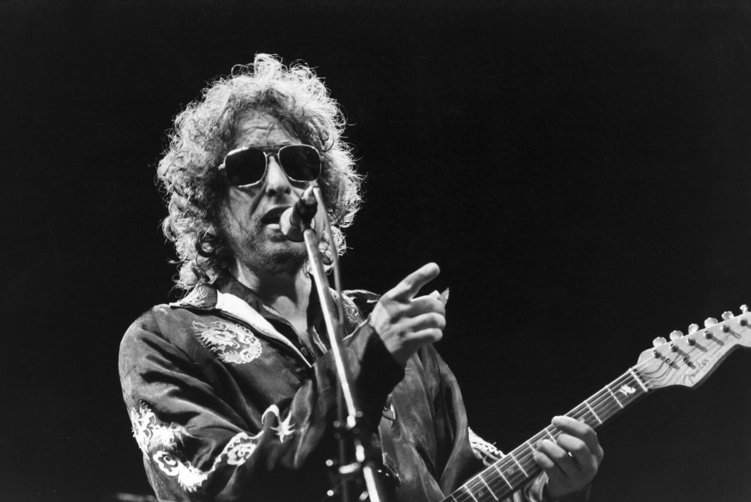 Bob Dylan performs at a concert in 1981 in Toulouse, France