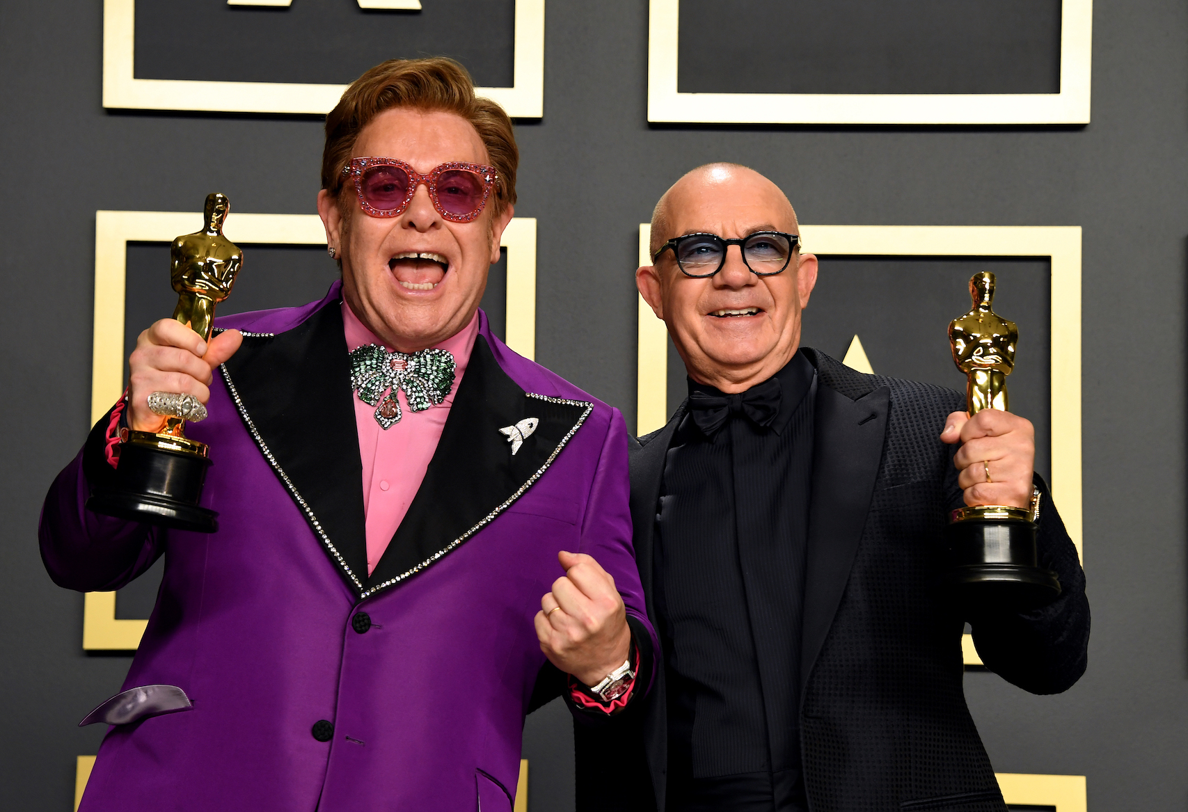 Elton John and Bernie Taupin attend the 92nd Academy Awards in Hollywood, Los Angeles