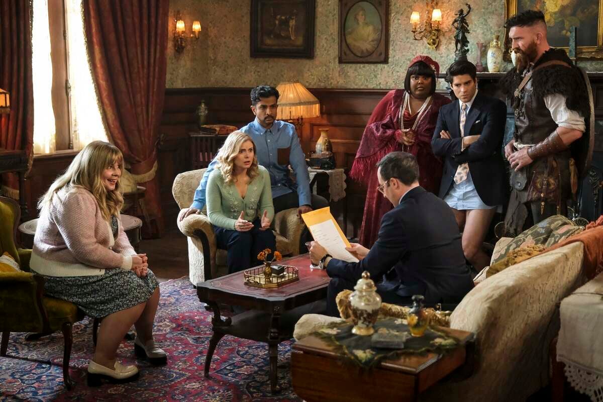 Sam and Jay deal with a potential heir to the Woodstone Mansion.  The group shot includes several of the ghosts who haunt the mansion