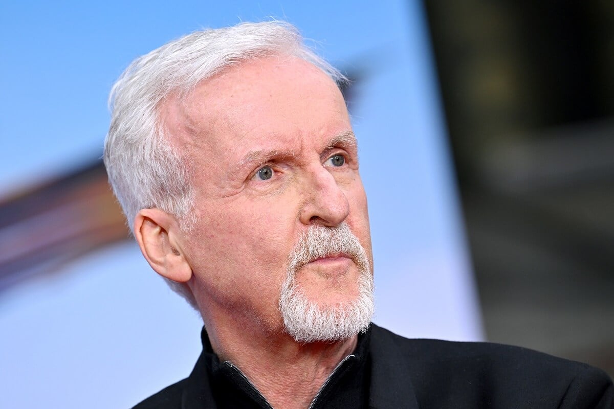 James Cameron posing for a picture at the the Hand and Footprint Ceremony honoring him and Jon Landau