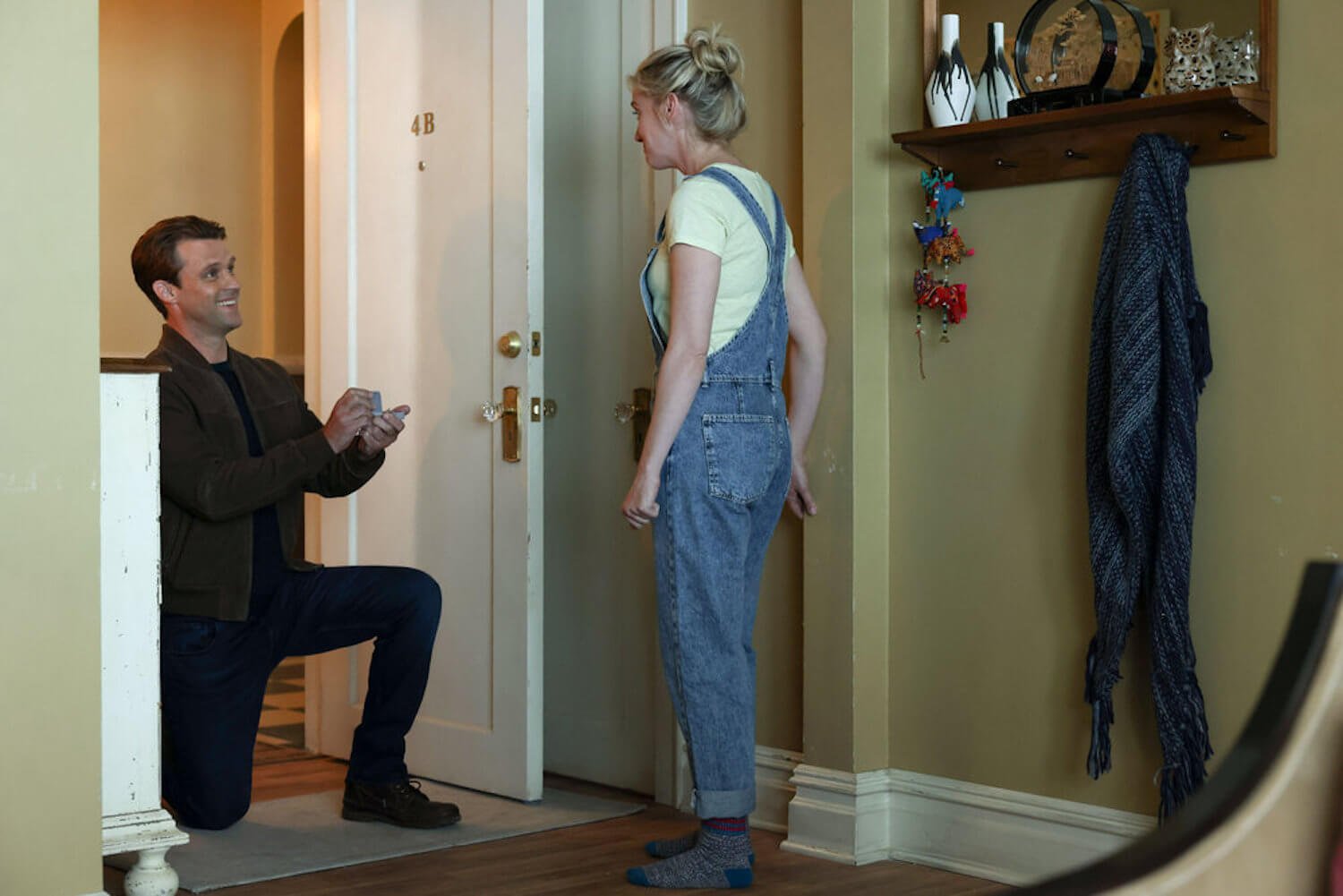Matt Casey on one knee proposing to Sylvie Brett in the 'Chicago Fire' Season 11 finale