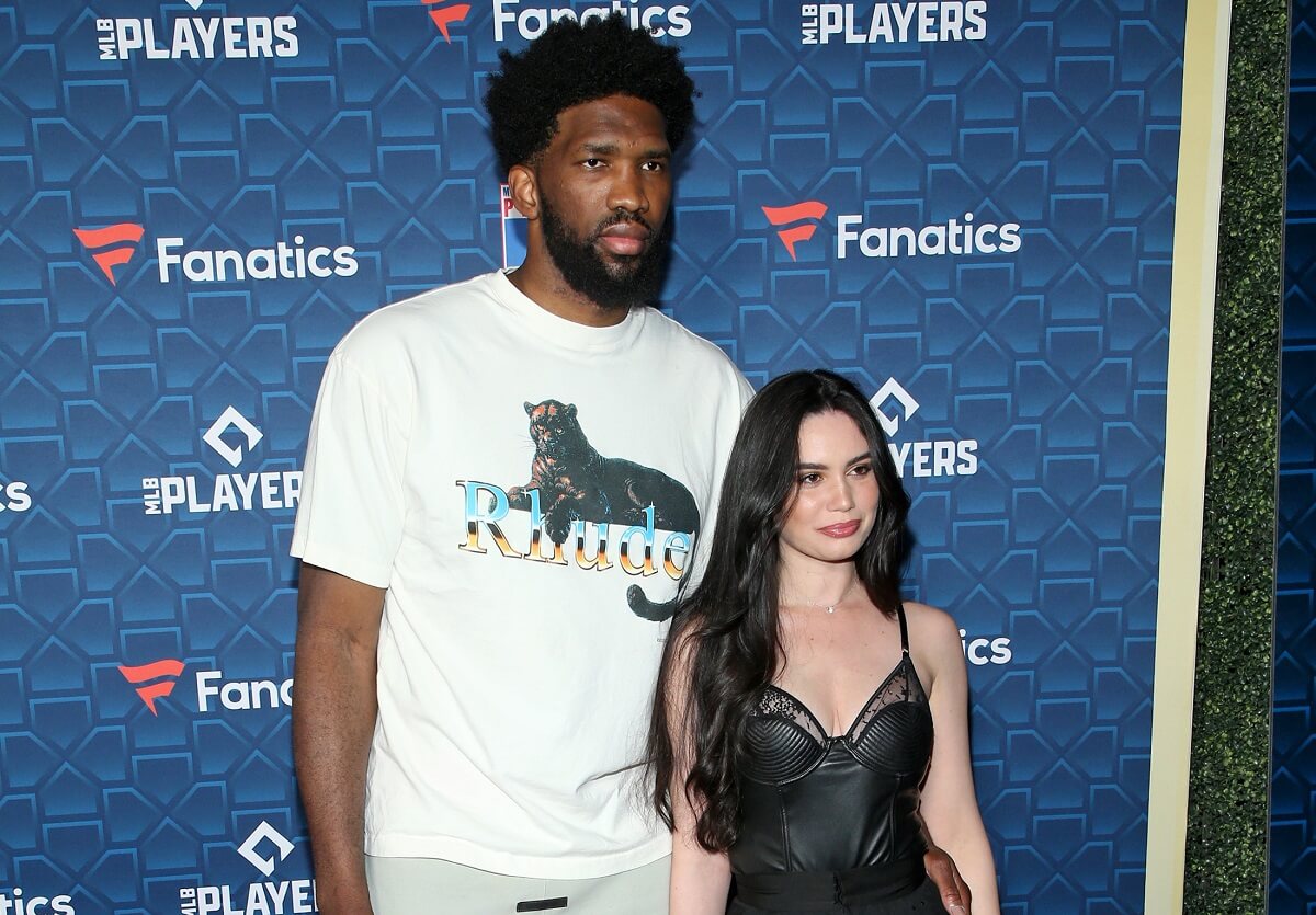 Joel Embiid, who is much taller than his wife Anne de Paula, attend the “Players Party” together