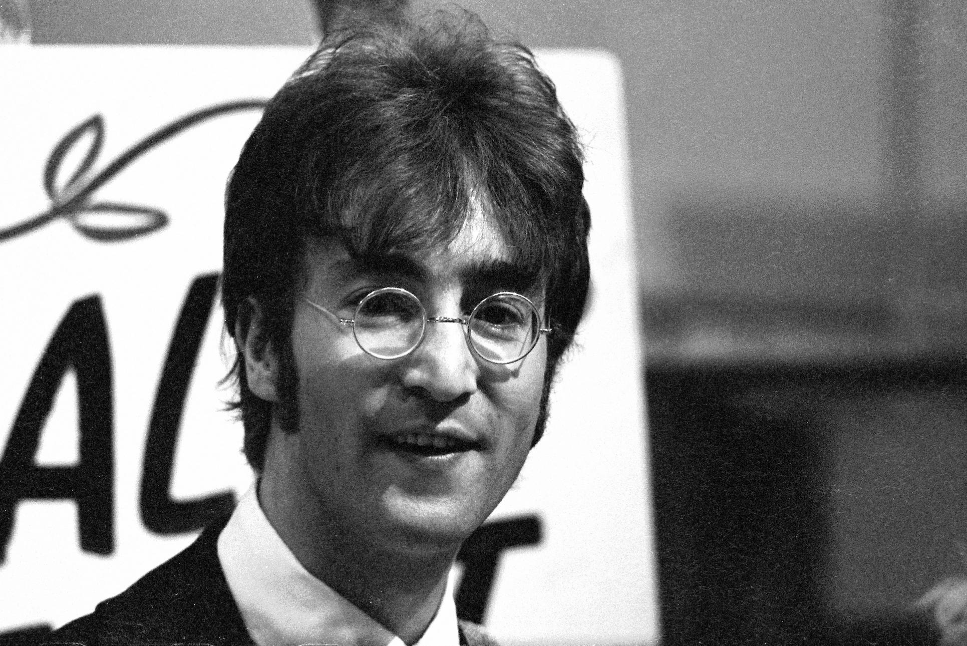 John Lennon of The Beatles at Abbey Road to promote their performance of 'All You Need Is Love'