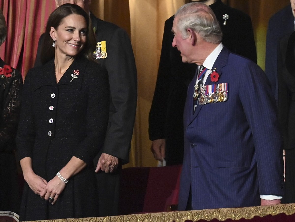 Kate Middleton and now-King Charles attend the Royal British Legion festival of Remembrance at the Albert Hall