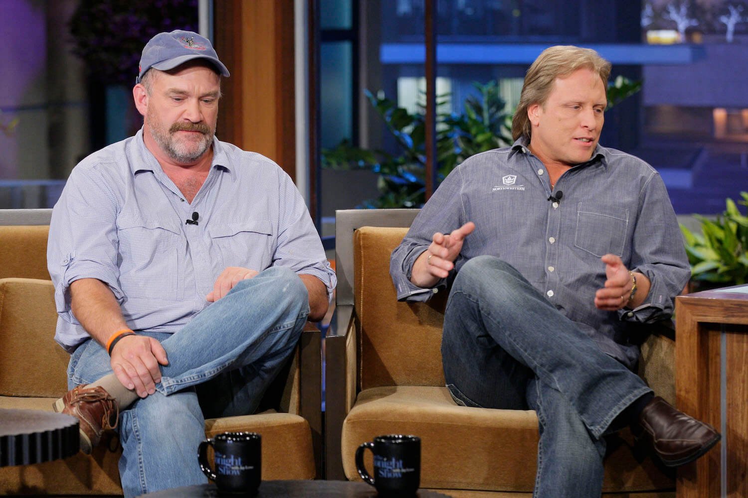 Keith Colburn and Sig Hansen from 'Deadliest Catch' sitting next to each other during an interview