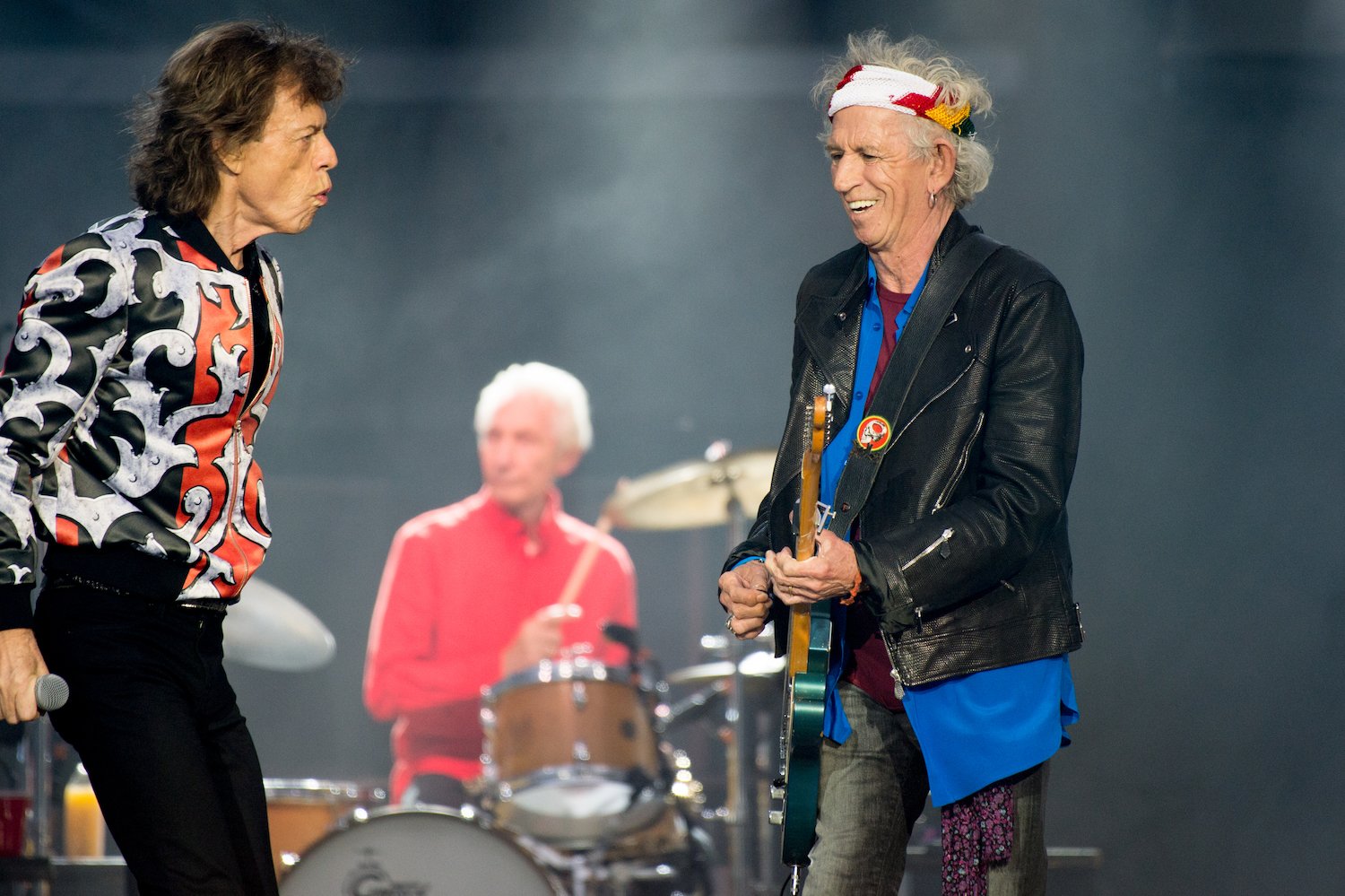 Mick Jagger and Keith Richards perform at The London Stadium in 2018 in London, England