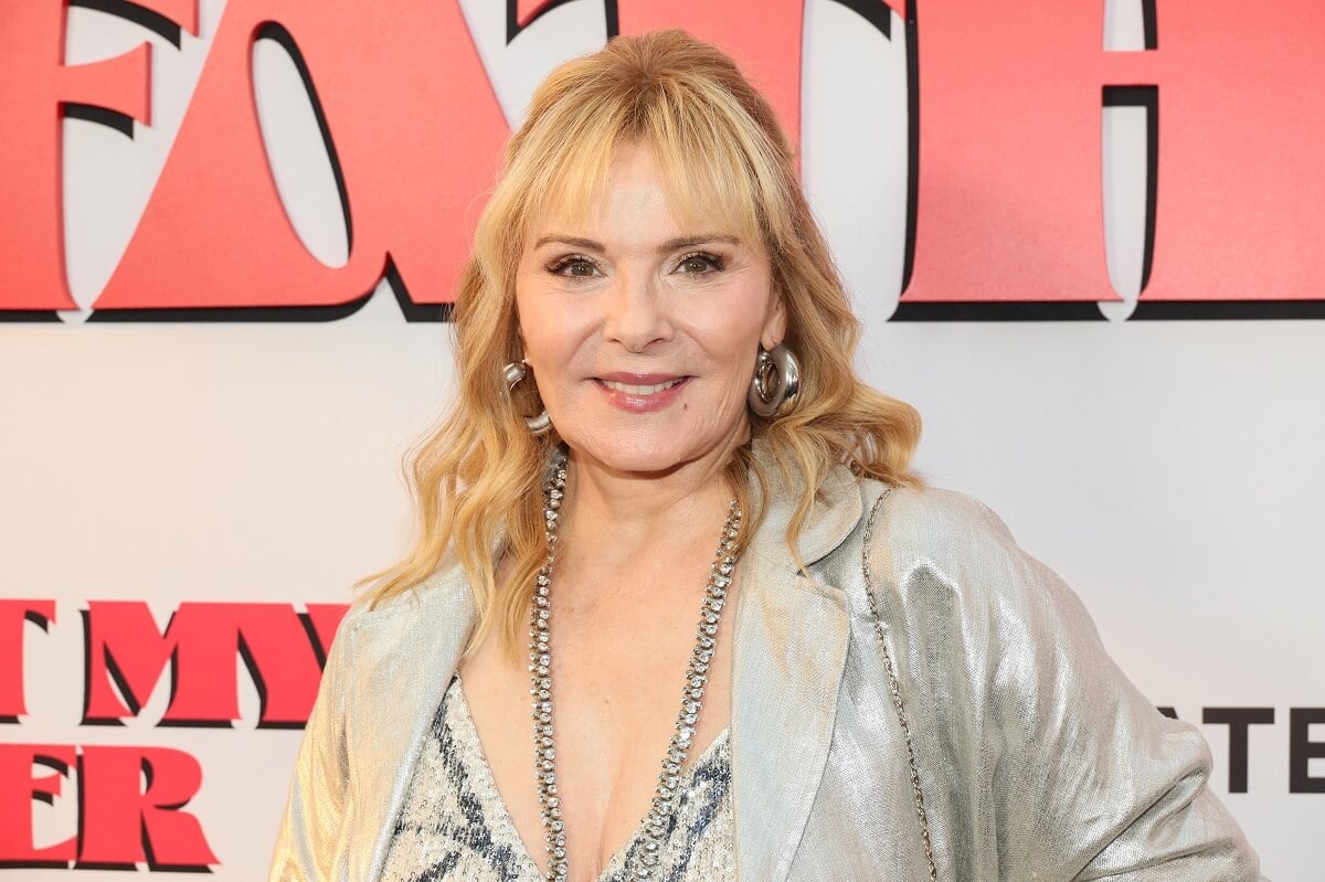 Kim Cattrall smiling at the 'About My Father' premiere.