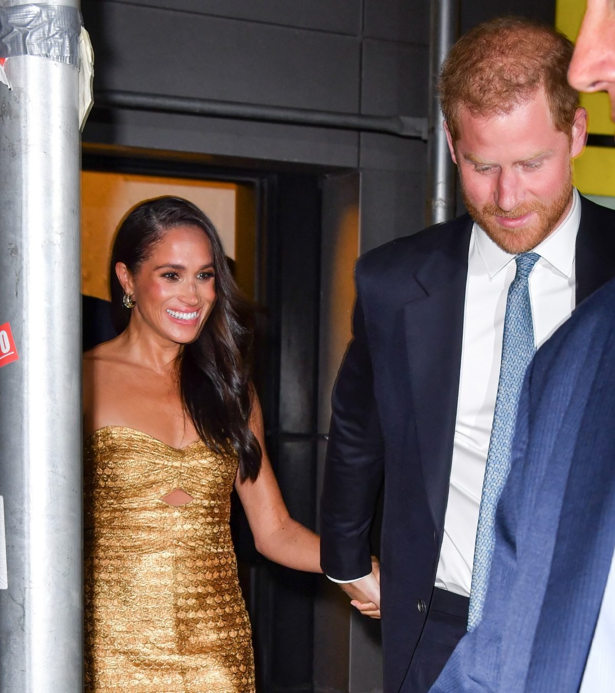Meghan Markle and Prince Harry leave The Ziegfeld Theatre in New York City after 2023 Women of Vision Awards