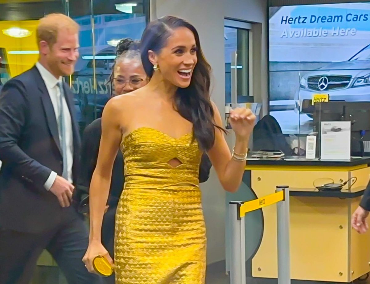 Meghan Markle is seen arriving to the Woman Of Vision Awards with Prince Harry and her mother Doria Ragland