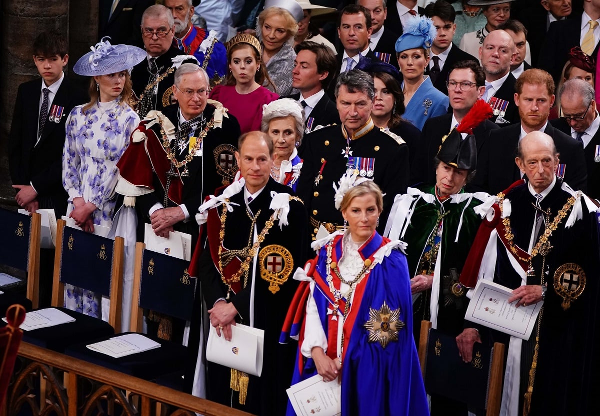 Members of the royal family, including Mike Tindall, at the coronation ceremony of King Charles III and Queen Camilla in Westminster Abbey