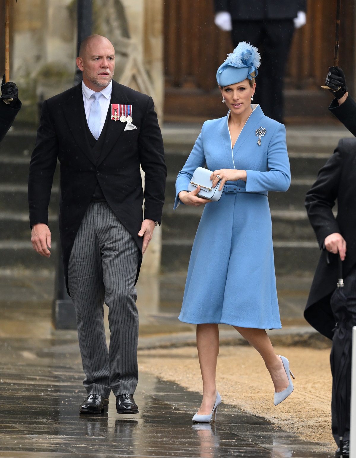 Mike and Zara Tindall arriving ahead of the coronation ceremony of King Charles III and Queen Camilla at Westminster Abbey