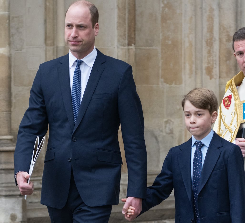 Prince William and Prince George hold hands in 2022