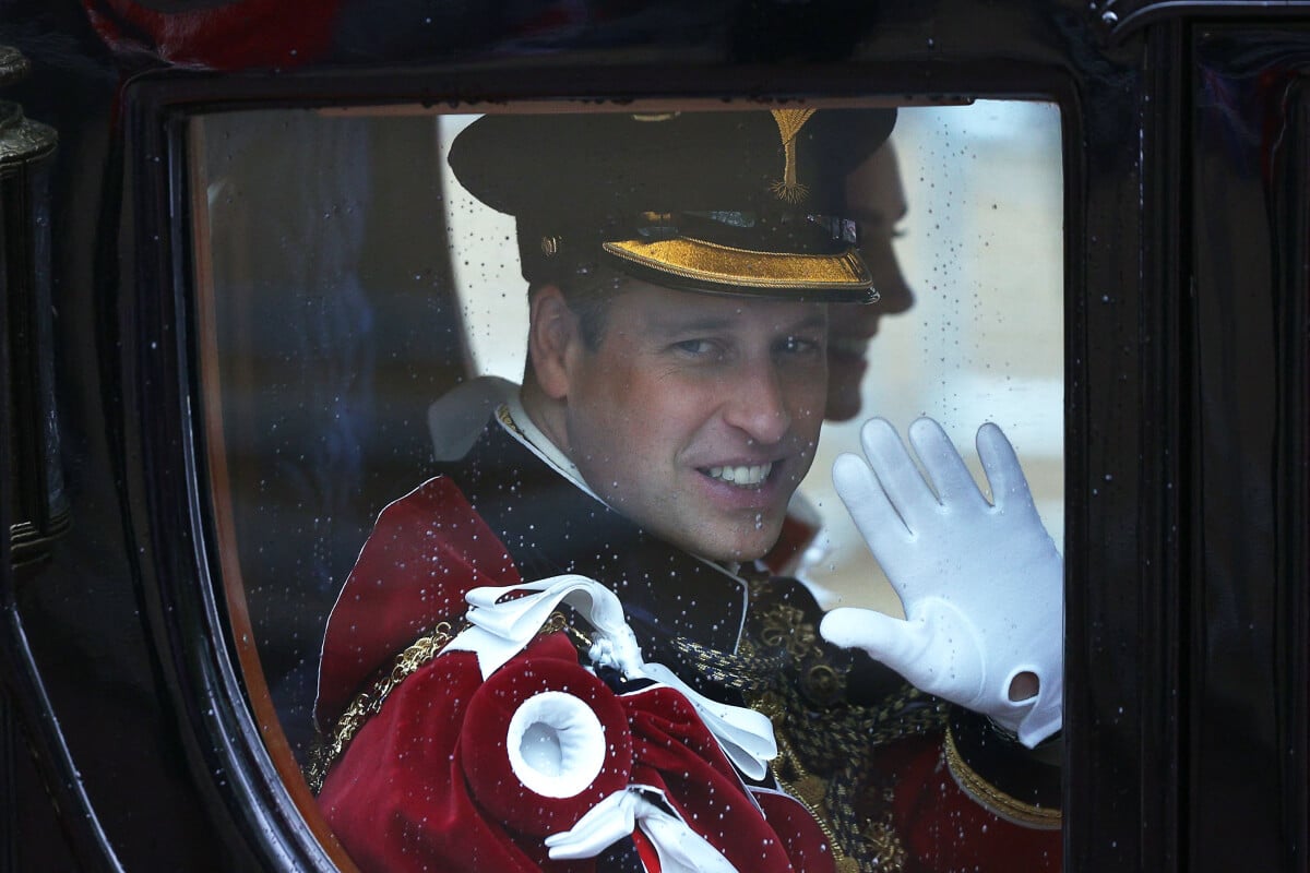 Prince William, Prince of Wales returns back to Buckingham Palace from Westminster Abbey in central London on May 6, 2023, after the coronations of Britain's King Charles III and Britain's Queen Camilla