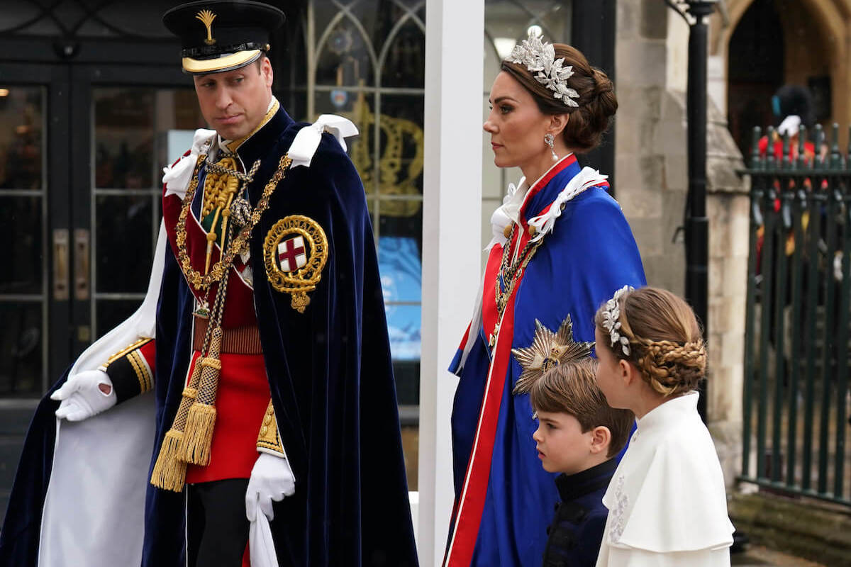 Prince William and Kate Middleton, who may embrace the 'celebrity aspect' of royal life, with Prince Louis and Princess Charlotte at the coronation