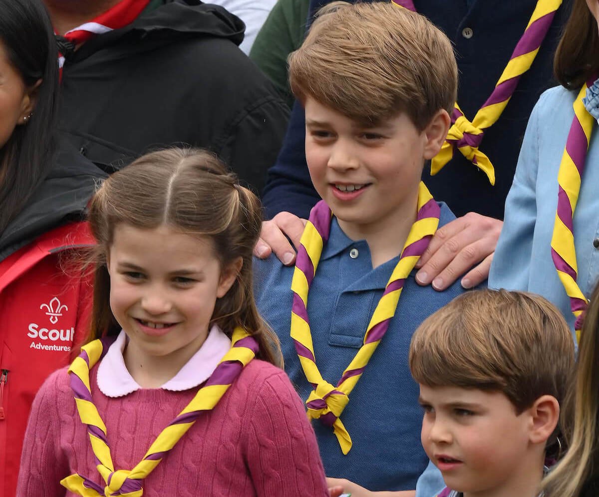 Princess Charlotte, Prince George, and Prince Louis, who, per a body language expert, are 'well-behaved' because they follow Prince William and Kate Middleton's example, pose for a group photo