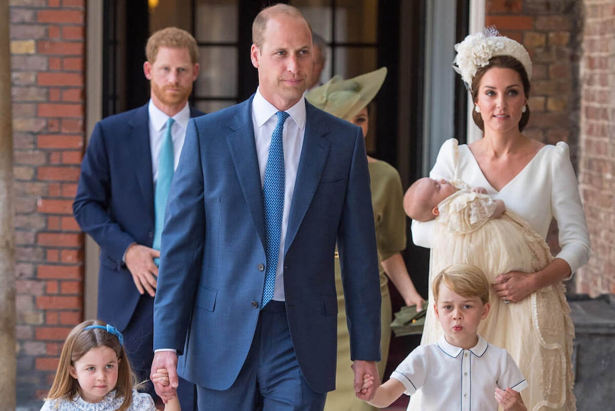 Prince Harry, who talked about succession and births of Prince George and Princess Charlotte, walks with other royals