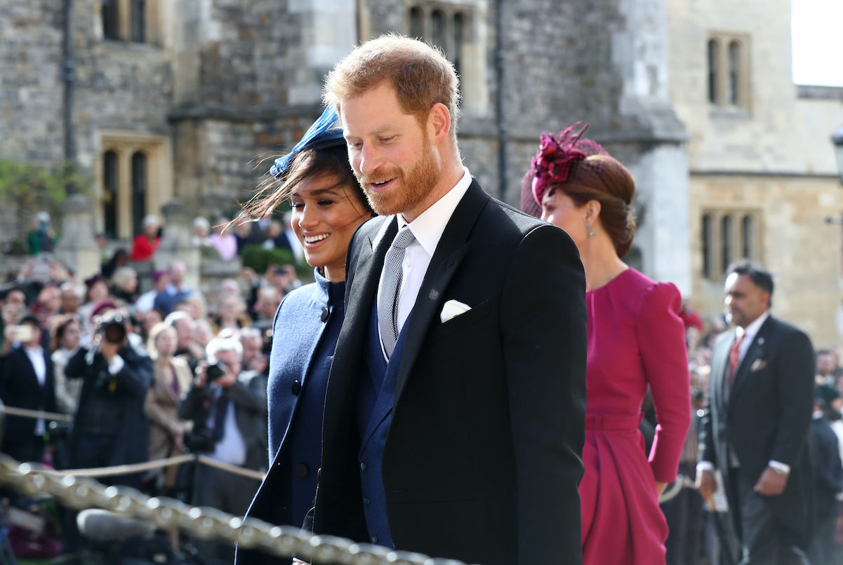 Prince Harry and Meghan Markle attend Princess Eugenie's wedding to Jack Brooksbank in 2018