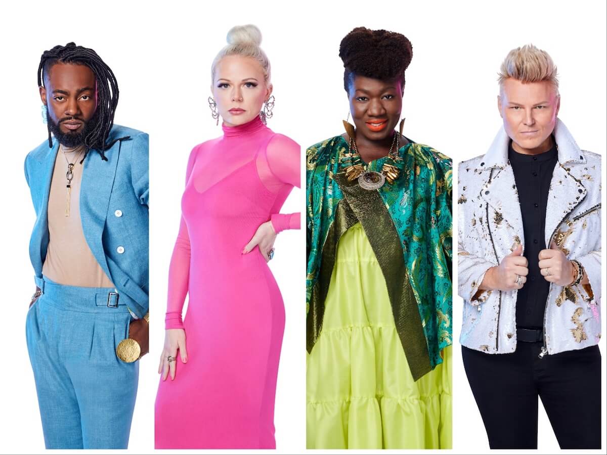 Portraits of 'Project Runway' Season 20 all-star designers Prajje Oscar Jean-Baptiste, Brittany Allen, Korto Momolu, and : Johnathan Kayne Gillaspie