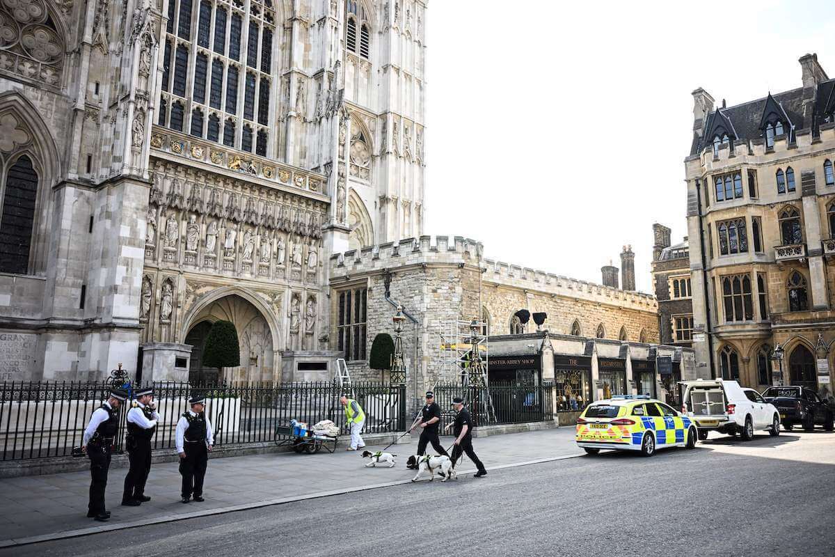 Security at Westminster Abbey, which has been attributed to the bulk of King Charles' coronation cost