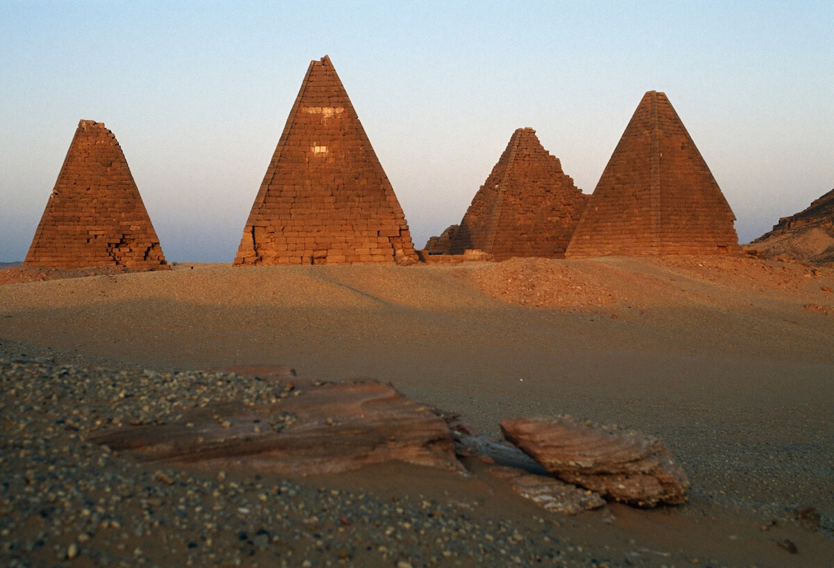 Four ancient pyramids at Nuri, in Sudan
