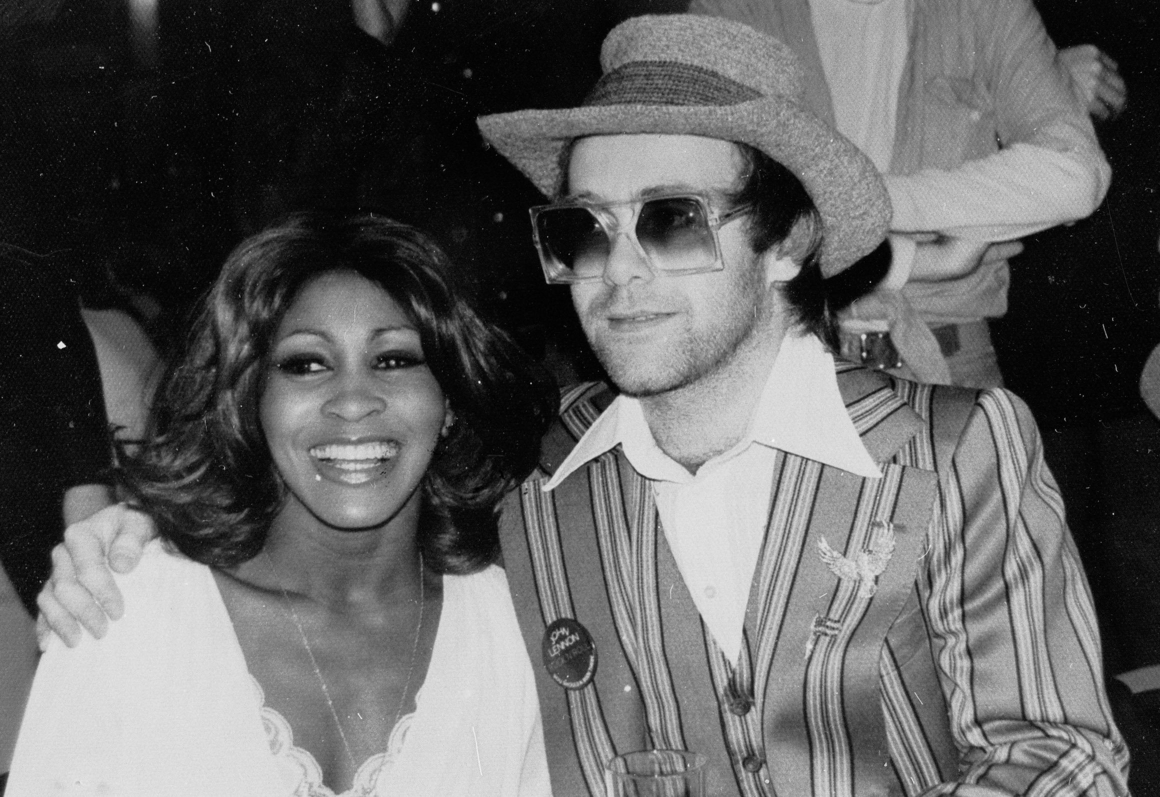 Tina Turner and Elton John at a press conference in New York City in 1975
