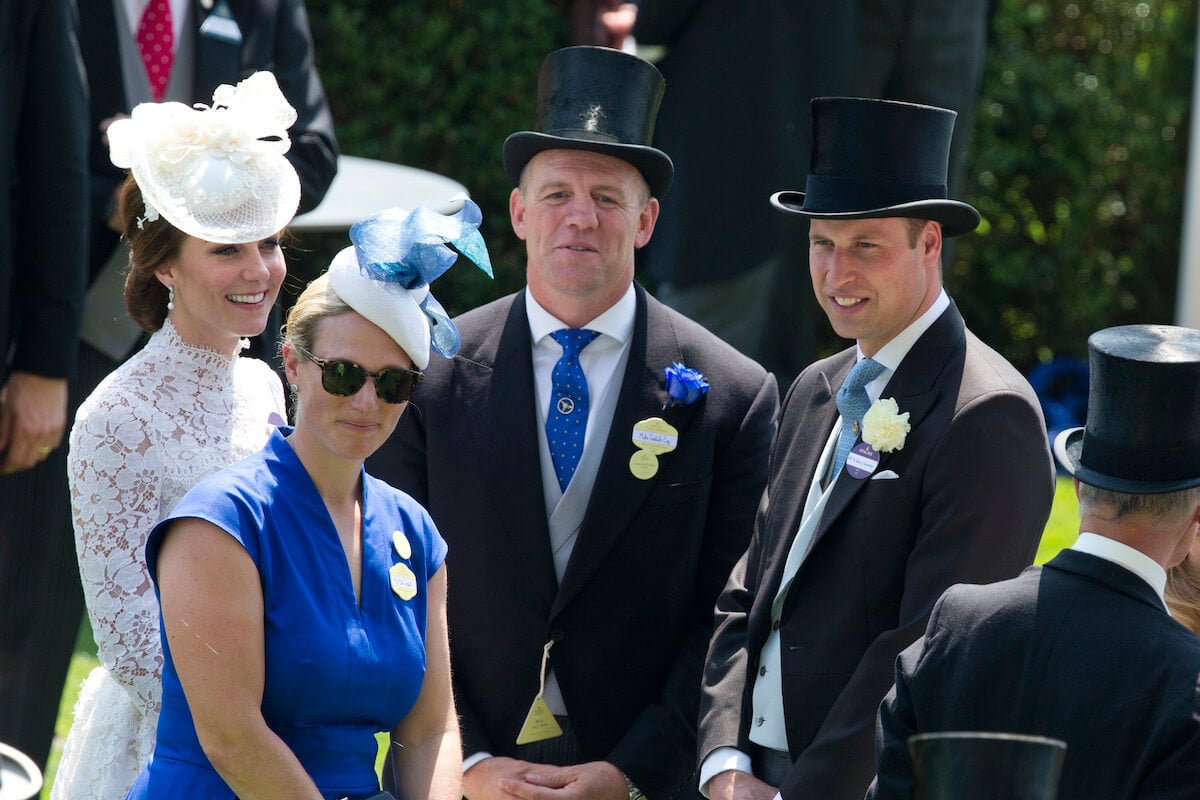 Zara Tindall and Kate Middleton, who have 'similar' body language, according to an expert, stand next to Mike Tindall and Prince William