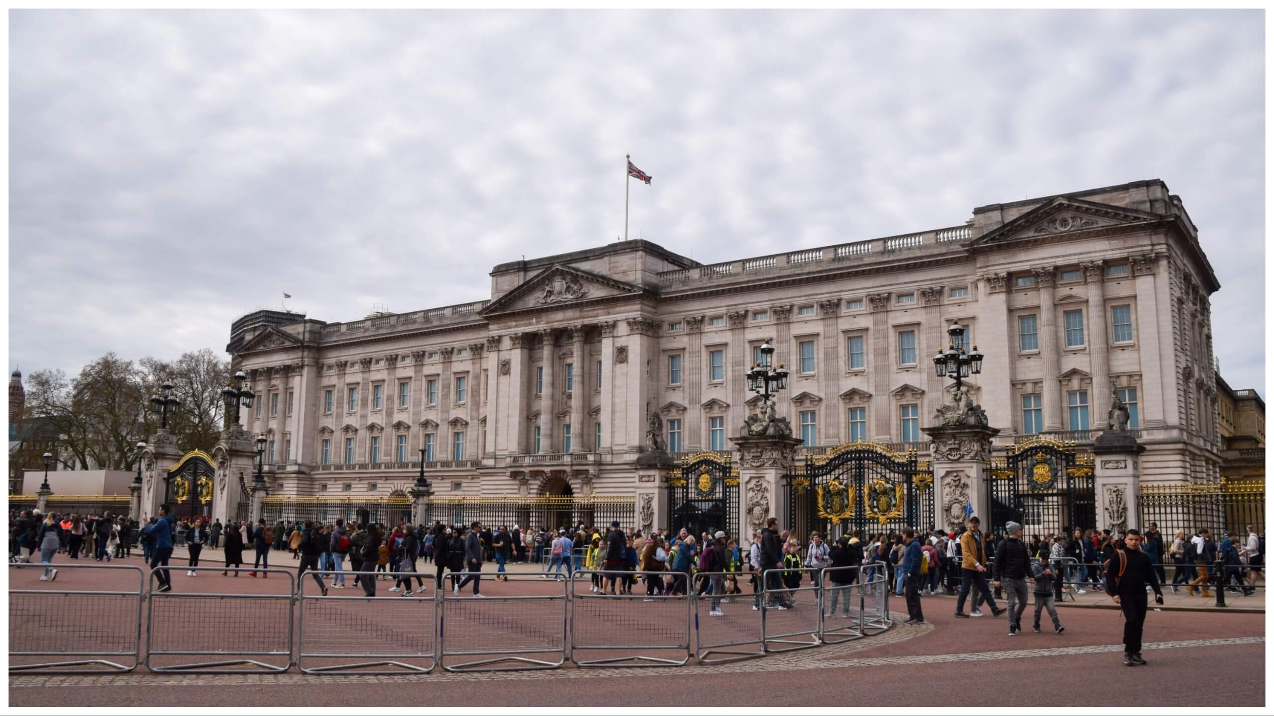 The exterior of Buckingham Palace in 2023.