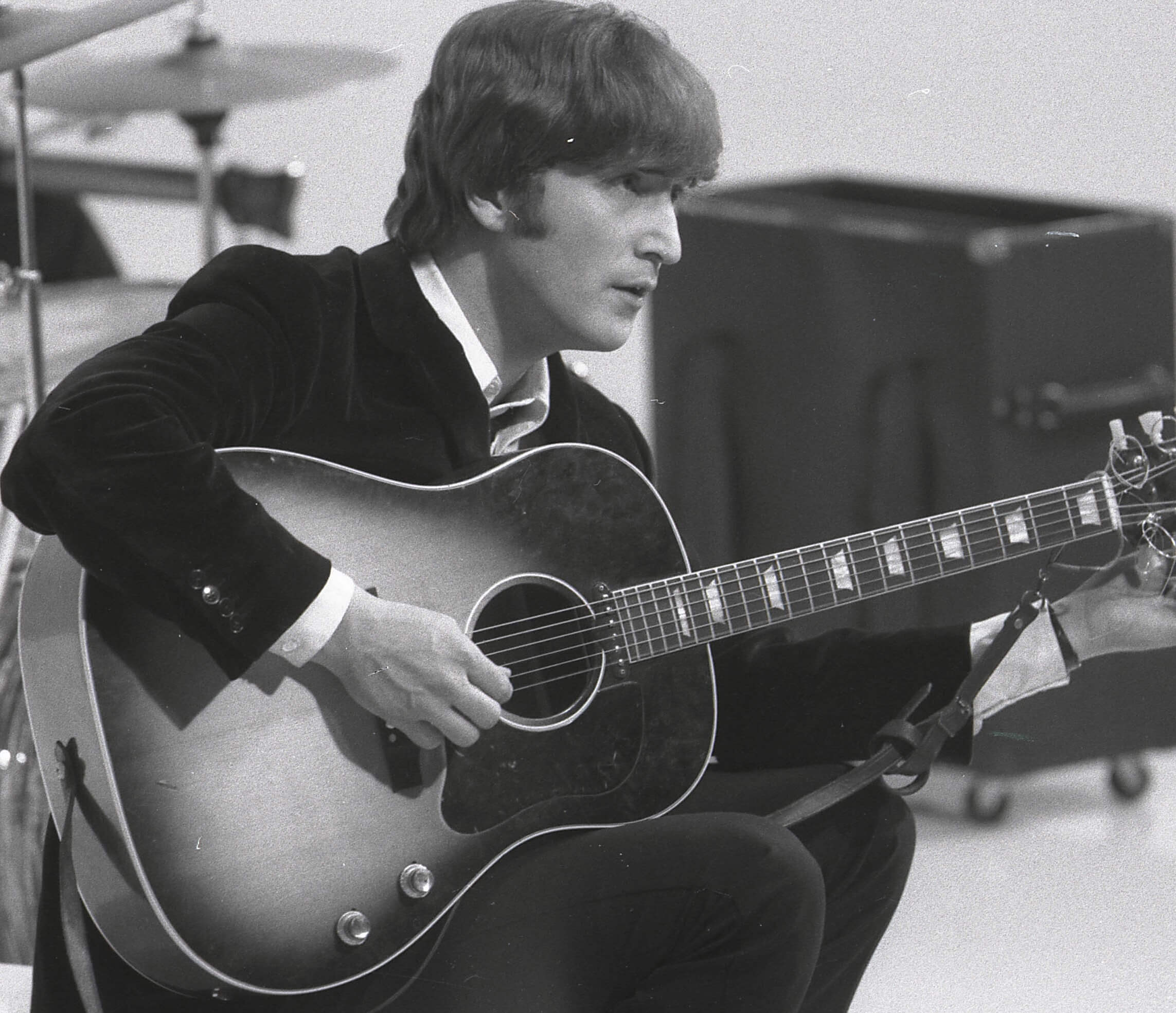 John Lennon with a guitar